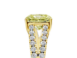 Yellow gold Fancy Yellow Radiant  Cut Split Shank Pave Diamond Engagement Ring with Four-Prong Setting_29