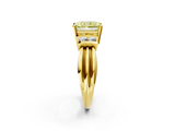Yellow gold Fancy Yellow Radiant  Cut Three-Stone Channel Set Ring with Bar Prongs_29