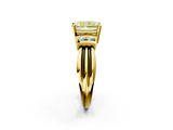 Yellow gold Fancy Yellow Radiant  Cut Three-Stone Channel Set Ring with Bar Prongs_30