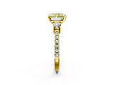Yellow gold Fancy Yellow Radiant  Cut Three-Stone Diamond Pavé Band with Prong Setting_19