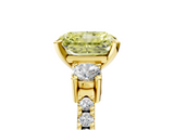 Yellow gold Fancy Yellow Radiant  Cut Three-Stone Diamond Pavé Band with Prong Setting_22