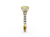 Yellow gold Fancy Yellow Radiant  Cut Three-Stone Diamond Pave Band with Prong Setting_39