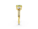 Yellow gold Fancy Yellow Radiant Cut Three-Stone Diamond Ring with Pavé Band and Four-Prong Setting_2