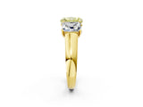 Yellow gold Fancy Yellow Radiant Cut Three-Stone Diamond Ring with Prong Setting on a Classic Band_14