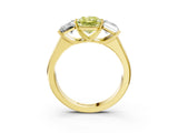 Yellow gold Fancy Yellow Radiant Cut Three-Stone Diamond Ring with Prong Setting on a Classic Band_15