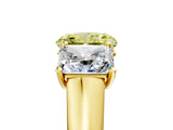 Yellow gold Fancy Yellow Radiant Cut Three-Stone Diamond Ring with Prong Setting on a Classic Band_17