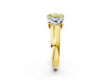 Yellow gold Fancy Yellow Radiant Cut Three-Stone Diamond Ring with Prong Setting on a Classic Band_20