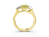 Yellow gold Fancy Yellow Radiant Cut Three-Stone Diamond Ring with Prong Setting on a Classic Band_21