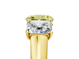 Yellow gold Fancy Yellow Radiant Cut Three-Stone Diamond Ring with Prong Setting on a Classic Band_23