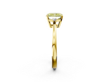 Yellow gold Fancy Yellow Radiant  Cut Three-Stone Solitaire Ring with Round Accent Diamonds and Four-Prong Setting_22