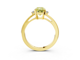 Yellow gold Fancy Yellow Radiant  Cut Three-Stone Solitaire Ring with Round Accent Diamonds and Four-Prong Setting_23