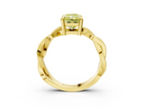 Yellow gold Fancy Yellow Radiant  Cut Twisted Pavé Band Solitaire Ring with Four-Prong Setting_56