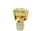 Yellow gold Fancy Yellow Radiant  Cut Twisted Pavé Band Solitaire Ring with Four-Prong Setting_58