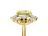 Yellow gold Fancy Yellow Radiant  Diamond Cluster Halo Ring with Solitaire Band and Four-Prong Setting_25