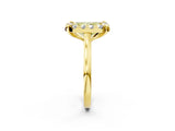 Yellow gold Fancy Yellow Radiant  Diamond Cluster Halo Solitaire with Four-Prong Setting_79
