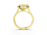 Yellow gold Fancy Yellow Radiant  Diamond Cluster Halo Solitaire with Four-Prong Setting_80