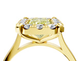 Yellow gold Fancy Yellow Radiant  Diamond Cluster Halo Solitaire with Four-Prong Setting_81