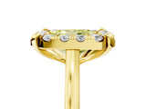 Yellow gold Fancy Yellow Radiant  Diamond Cluster Halo Solitaire with Four-Prong Setting_82
