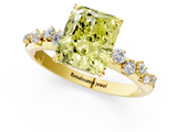 Yellow gold Fancy Yellow Radiant  Diamond Cluster Prong-Set Solitaire Ring_24