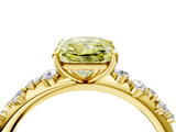 Yellow gold Fancy Yellow Radiant  Diamond Cluster Prong-Set Solitaire Ring_27