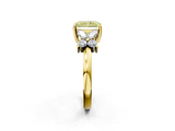 Yellow gold Fancy Yellow Radiant  Diamond Floral Cluster Ring with Solitaire Band and Prong Setting_28