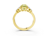 Yellow gold Fancy Yellow Radiant  Diamond Floral Cluster Ring with Solitaire Band and Prong Setting_29