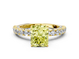 Yellow gold Fancy Yellow Radiant  Diamond Pavé Band Solitaire Ring with Four-Prong Setting_45