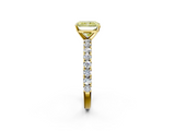 Yellow gold Fancy Yellow Radiant  Diamond Pavé Band Solitaire Ring with Four-Prong Setting_47
