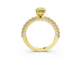 Yellow gold Fancy Yellow Radiant  Diamond Pavé Band Solitaire Ring with Four-Prong Setting_48