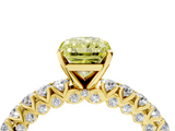 Yellow gold Fancy Yellow Radiant  Diamond Pavé Band Solitaire Ring with Four-Prong Setting_49