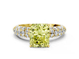 Yellow gold Fancy Yellow Radiant  Diamond Pavé Band Solitaire Ring with Four-Prong Setting_84