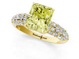 Yellow gold Fancy Yellow Radiant  Diamond Pavé Band Solitaire Ring with Four-Prong Setting_85
