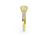Yellow gold Fancy Yellow Radiant  Diamond Pavé Band Solitaire Ring with Four-Prong Setting_86
