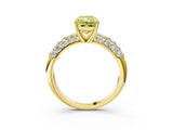 Yellow gold Fancy Yellow Radiant  Diamond Pavé Band Solitaire Ring with Four-Prong Setting_87