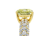 Yellow gold Fancy Yellow Radiant  Diamond Pavé Band Solitaire Ring with Four-Prong Setting_89