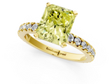 Yellow gold Fancy Yellow Radiant  Diamond Pavé Band Solitaire with Four-Prong Setting_134