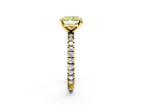 Yellow gold Fancy Yellow Radiant  Diamond Pavé Band Solitaire with Four-Prong Setting_135