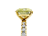 Yellow gold Fancy Yellow Radiant  Diamond Pavé Band Solitaire with Four-Prong Setting_138