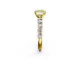 Yellow gold Fancy Yellow Radiant  Diamond Pavé Band Solitaire with Four-Prong Setting_5