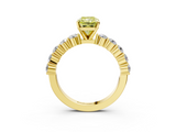 Yellow gold Fancy Yellow Radiant  Diamond Pavé Band Solitaire with Four-Prong Setting_6