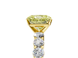 Yellow gold Fancy Yellow Radiant  Diamond Pavé Band Solitaire with Four-Prong Setting_8