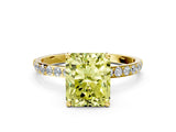 Yellow gold Fancy Yellow Radiant  Diamond Pavé Band with Six-Prong Setting_51
