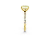 Yellow gold Fancy Yellow Radiant  Diamond Pavé Band with Six-Prong Setting_53