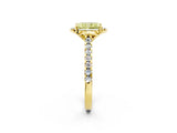 Yellow gold Fancy Yellow Radiant  Diamond Pave Band with Floral Prong Setting_29