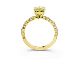 Yellow gold Fancy Yellow Radiant  Diamond Prong Set Engagement Ring with Pave Band_203