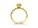 Yellow gold Fancy Yellow Radiant  Diamond Prong Set Engagement Ring with Pave Band_204