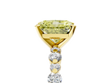 Yellow gold Fancy Yellow Radiant  Diamond Prong Set Engagement Ring with Pave Band_205
