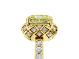 Yellow gold Fancy Yellow Radiant  Diamond Solitaire Ring with Shared Prong Pavé Band_71