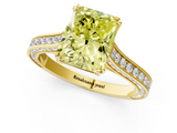 Yellow gold Fancy Yellow Radiant  Diamond Solitaire with Pave Band and Six-Prong Setting_21