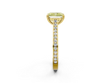 Yellow gold Fancy Yellow Radiant  Diamond Solitaire with Pave Band and Six-Prong Setting_22